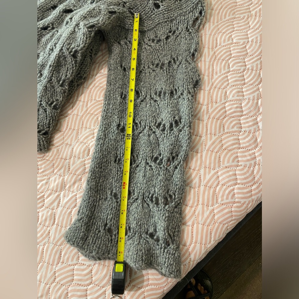 Subtle luxury  Grey open knit cardigan #knitwear  Crochet grey - Picture 7 of 11
